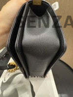 Chanel Le Boy Black Caviar Medium Quilted Chain Shoulder Bag