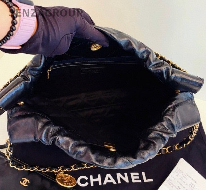 Chanel Diamond PM Gold Coin Chain Shoulder Bag Black Used Women Classic Fashion
