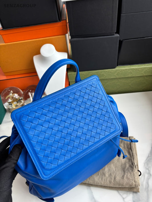 Bottega Veneta Weaving Calfskin Backpack Top Handle Drawstring Shoulder bag Blue