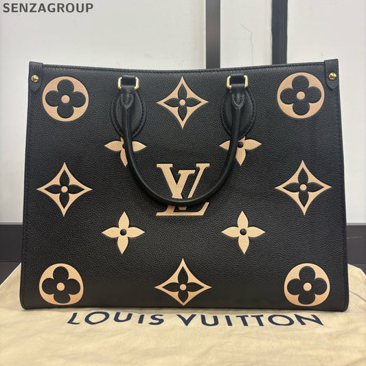 Louis Vuitton ONTHEGO Monogram Tote Bag Medium Black Handbag Shoulder Bag