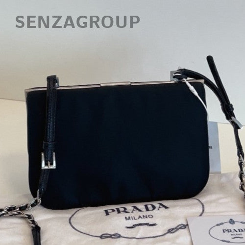 Prada Re-Edition1995 Chain Shoulder Bag Crossbody Black Silver Women Classic