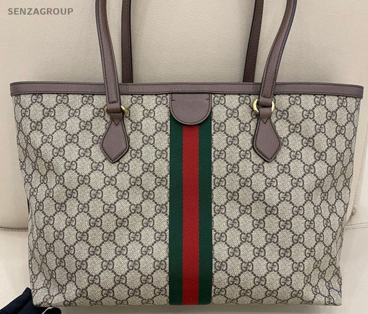 Gucci Ophidia MM Tote Shoulder Bag Beige Brown Used Women Classic