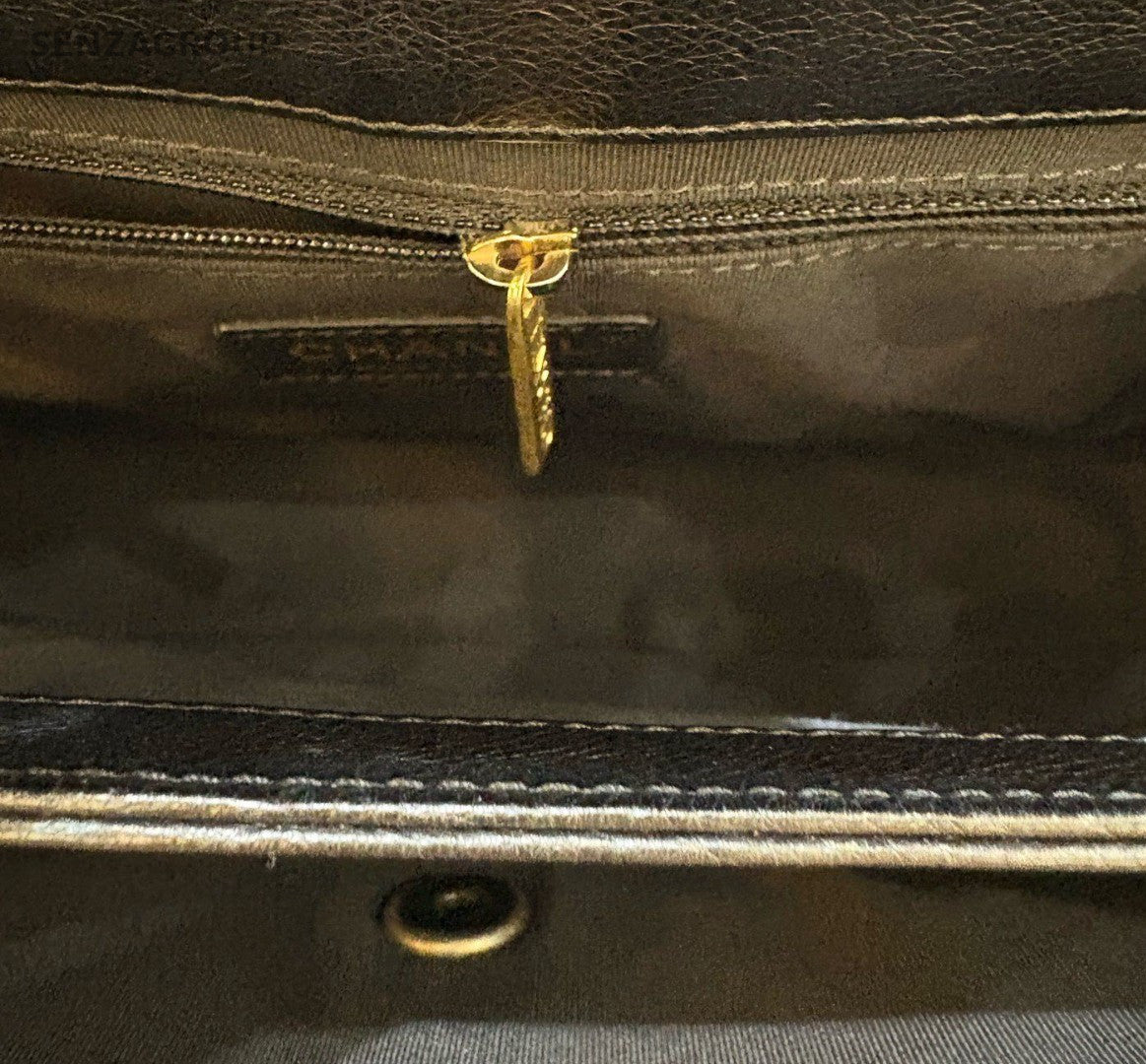Chanel Classic Flap Chain Shoulder Bag Crossbody Black Gold Used Women Designer