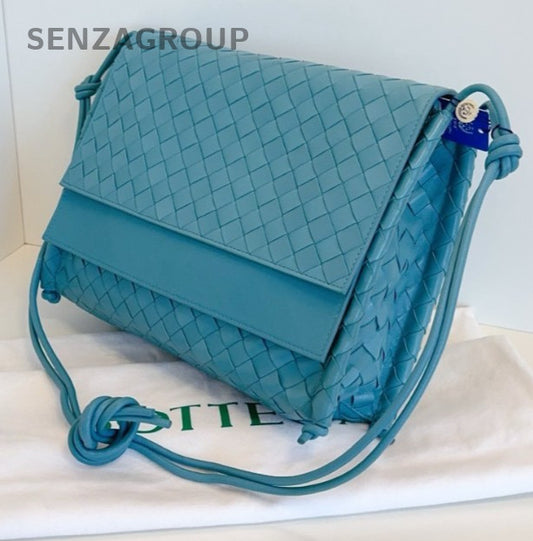 Bottega Veneta Weaving Shoulder bag Macaron blue Crossbody Almost Brand NEW