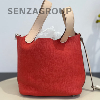 Hermès Picotin 18 Red Silver Hardware Handbag - Fashion Women