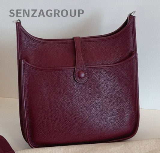 Hermes Evelyne29 Crossbody Shoulder Bag Red Silver Women Classic Fashion