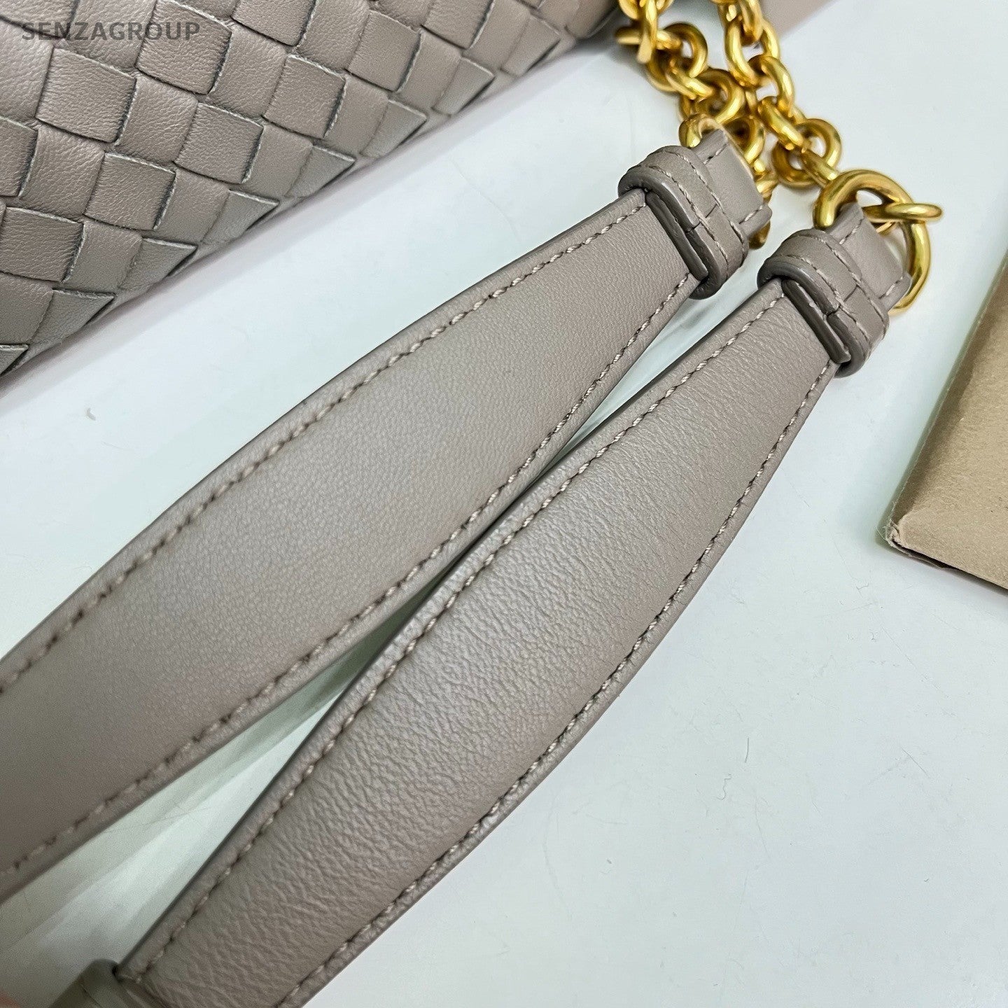 Bottega Veneta Olimpia Piccola Chain Shoulder Bag Gray Gold Women Classic