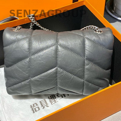 Saint Laurent Mini Silver Gray Chain Shoulder Bag - Classic Women's Purse