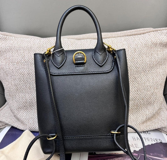 Louis Vuitton Lockme Mini Calfskin Backpack Black Gold Used Women Classic
