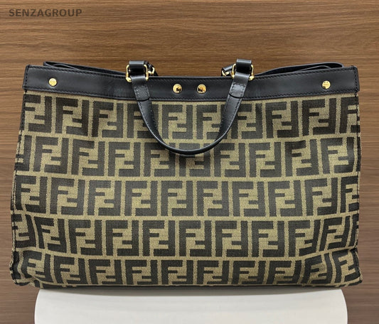Fendi Peekaboo Tote Handbag Crossbody Brown Black Gold Women Classic