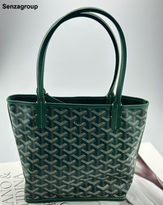 Goyard Anjou Mini Tote Top Handle Shoulder Bag Green Used Women Classic