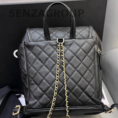 Chanel Vanity Case Black Gold Small Backpack Quilted Women's Fashion