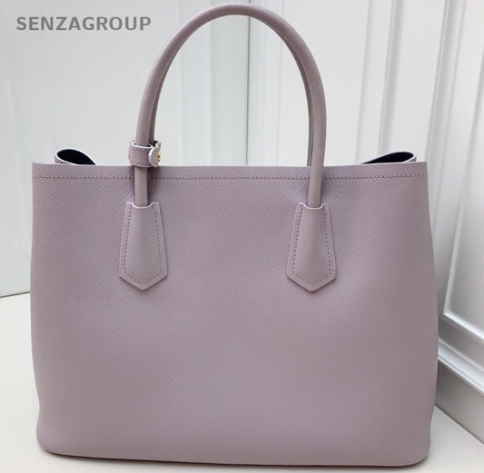 PRADA Double Tote Top Handle Shoulder Bag Women light Purple