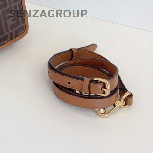 Fendi Camera Case 2Way Shoulder Bag Crossbody Brown Gold Women Classic