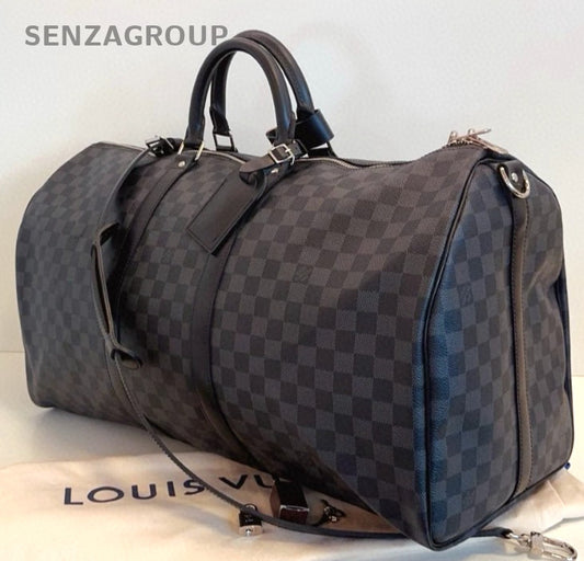 Louis Vuitton Keepall 55 Damier Ebene Black 2WAY Shoulder Almost Brand NEW