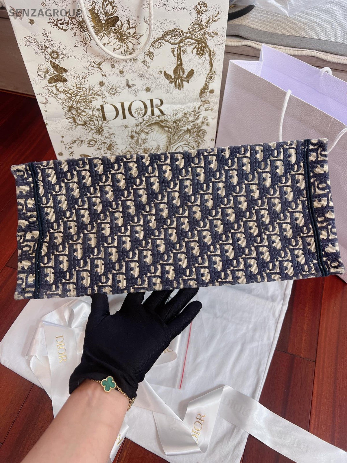 Christian Dior Book Tote GM Monogram Top Handle Canvas Handbag Women Classic