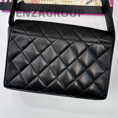 Chanel So Black Quilted Camera Bag Vintage Black Lambskin Shoulder Bag