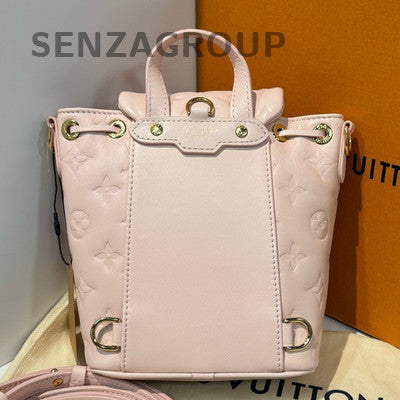 Louis Vuitton Coussin Lambskin Mini Backpack Pink Gold Print Women's Fashion