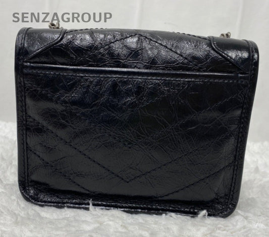 Saint Laurent Niki WOC Chain Shoulder Bag Black Silver Used Women Classic