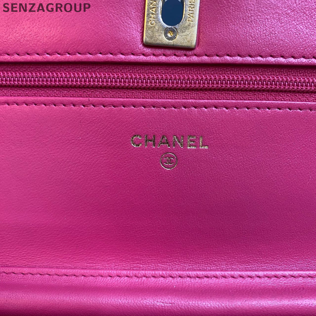 Chanel Lambskin WOC Quilted Chain Shoulder Crossbody Bag Pink Gold