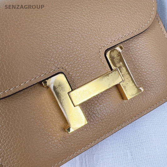 Hermes Slim Epsom Leather Purse Brown Calfskin