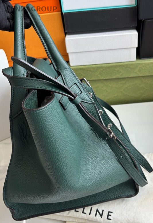 CELINE Bigbag Dark Green Calfskin tote Handbag 2WAY Shoulder bag Women