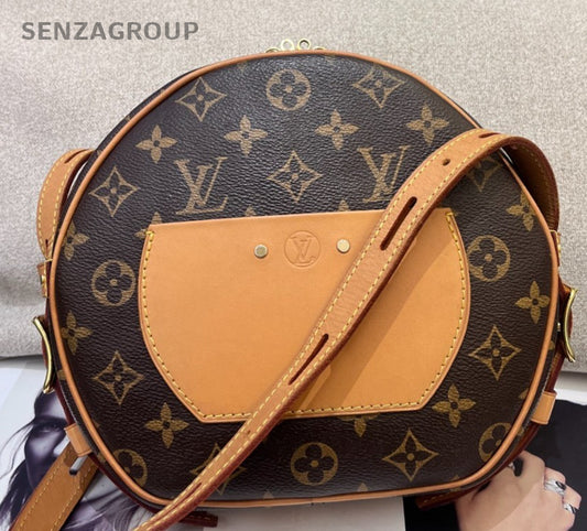 Louis Vuitton Monogram GM Shoulder Bag Crossbody Brown Gold Women Classic