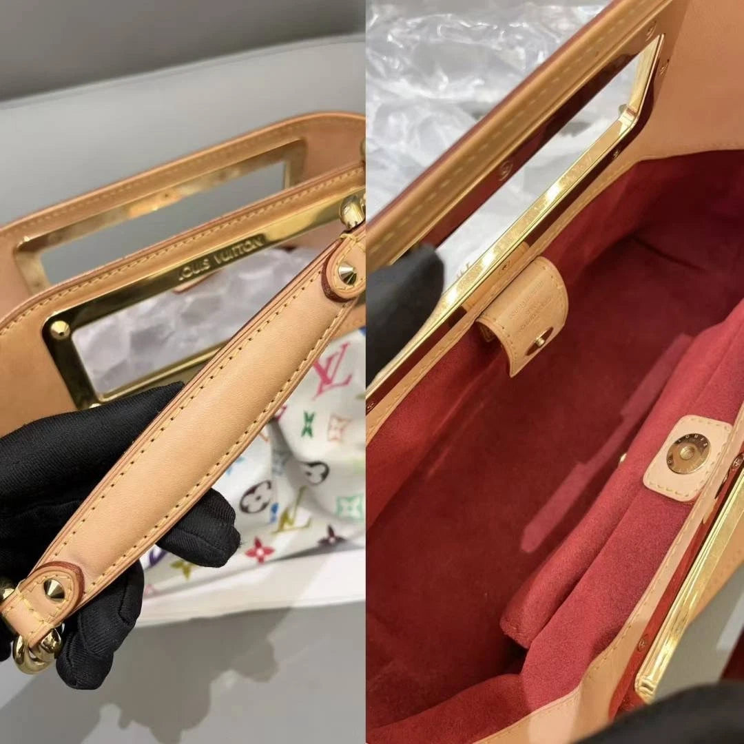 Louis Vuitton Judy White Limited Edition Chain Shoulder Handbag Small Women