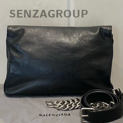 Balenciaga 23S BB SOFT Large Shoulder Crossbody Bag Black Silver Hardware