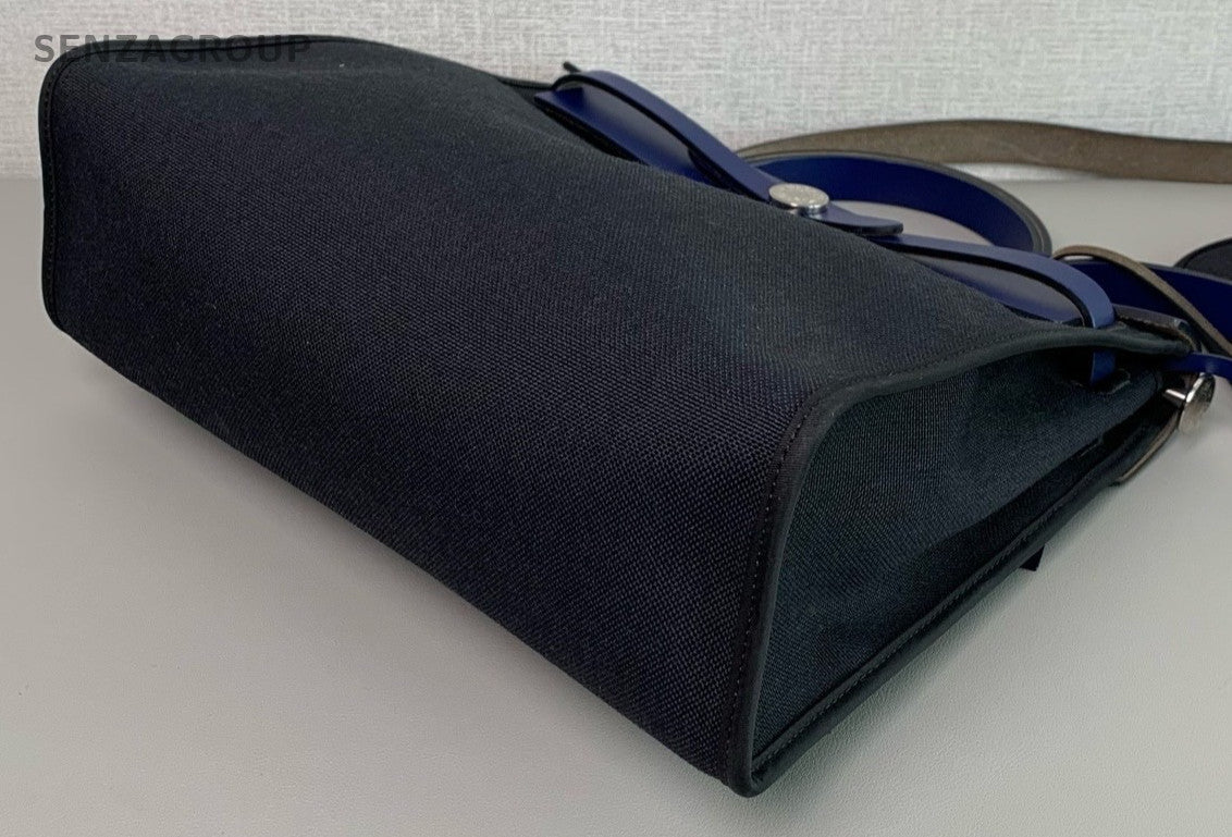 Hermes Herbag31 Top Handle 2way Shoulder Handbag Canvas Black Women