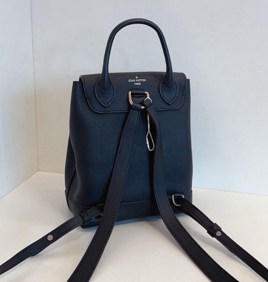 Louis Vuitton Lock me Backpack PM All Leather Black Silver Shoulder Handbag