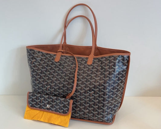 Goyard Tote MM Monogram caramel color with pouch Shoulder Handbag Brown