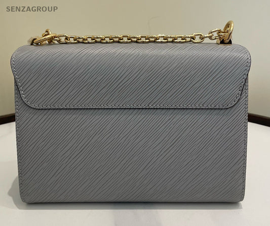 Louis Vuitton Twist MM Epi Chain Shoulder Bag Gray Gold Women Classic Fashion