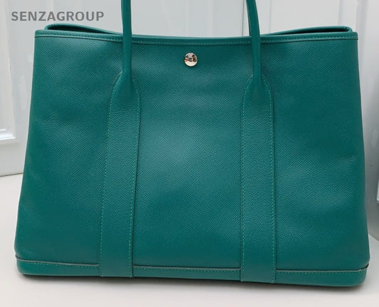 Hermes Garden Party Top Handle Bag Green Women Classic Designer