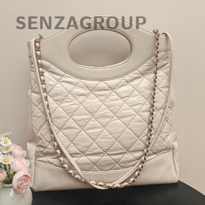Chanel 31 Bag Vertical White Gold Small Chain Shoulder Crossbody Bag Classic