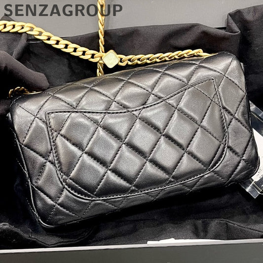 Chanel Black Gold CF Chain Quilted Shoulder Crossbody Bag - Women's Fashion