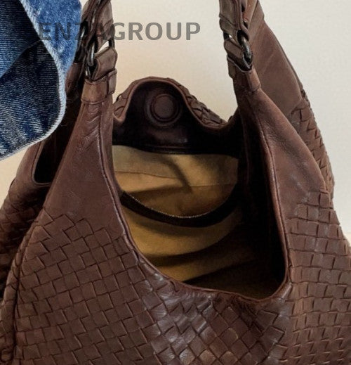 Bottega Veneta Intrecciato PM Hobo Top Handle Shoulder Bag Brown Women Classic