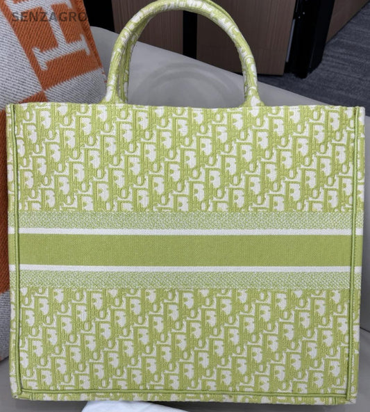 Christian Dior Book Tote GM Tote Bag Green Used Women Classic Designer