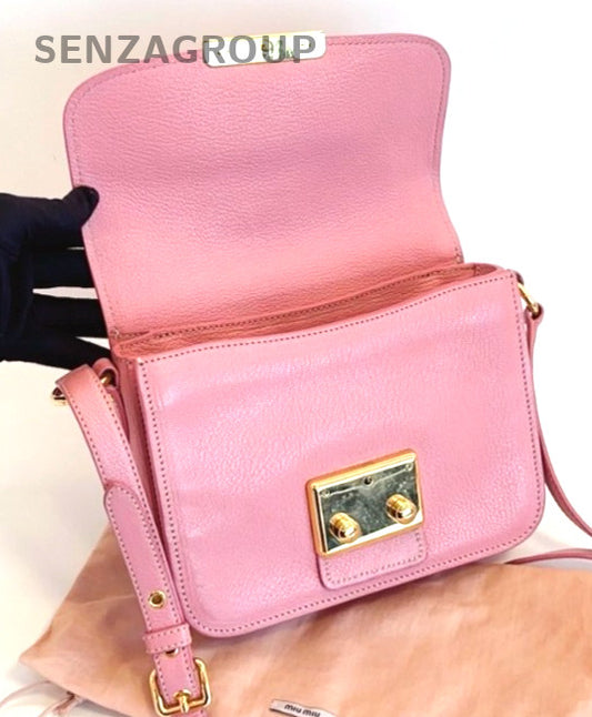 Miumiu Pig Nose Sakura Pink Shoulder bag Crossbody Women Almost Brand NEW