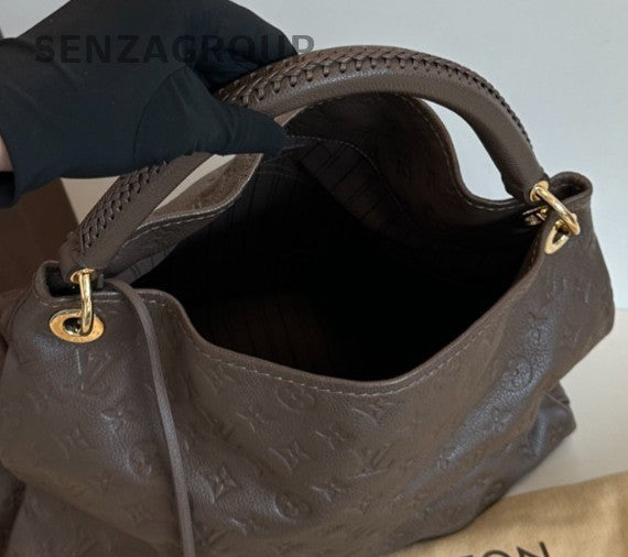 Louis Vuitton Artsy Monogram Top Handle Bag Brown Gold Women Classic Fashion