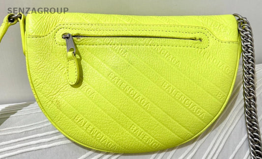 Balenciaga fluorescent yellow Shoulder bag Crossbody Women Almost Brand NEW