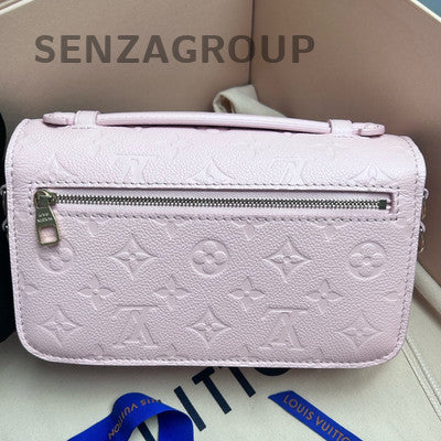 Louis Vuitton Pink Gold Monogram Leather Messenger Shoulder Bag Women
