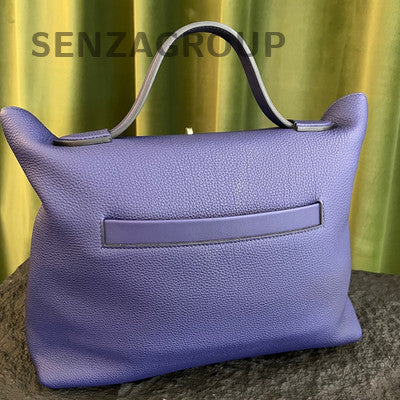 Hermès Blue Silver Large Togo Leather Handbag Women's Fashion Classic