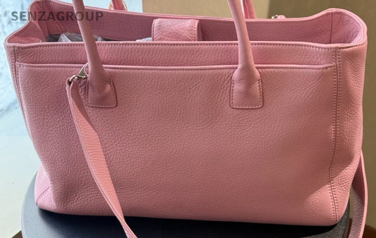 Chanel Cerf MM Tote Shoulder Bag Pink Silver Women Classic Designer