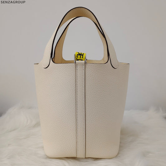 Hermès Picotin 18 White Bag Silver Hardware - Classic Fashion Women's Tote