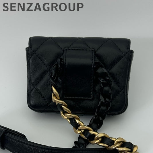 Chanel Black Gold Chain Mini Crossbody Bag Classic Fashion Women