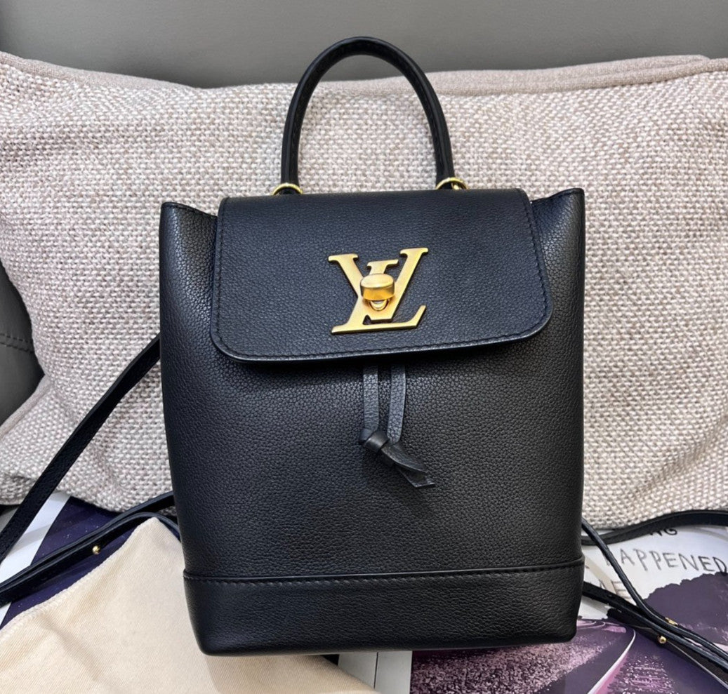 Louis Vuitton | | Lockme Mini Calfskin Backpack Black Gold