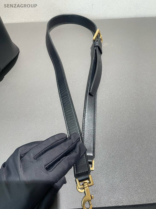 Saint Laurent LE37 GM Bucket Handbag Crossbody Black Gold Women Classic Designer