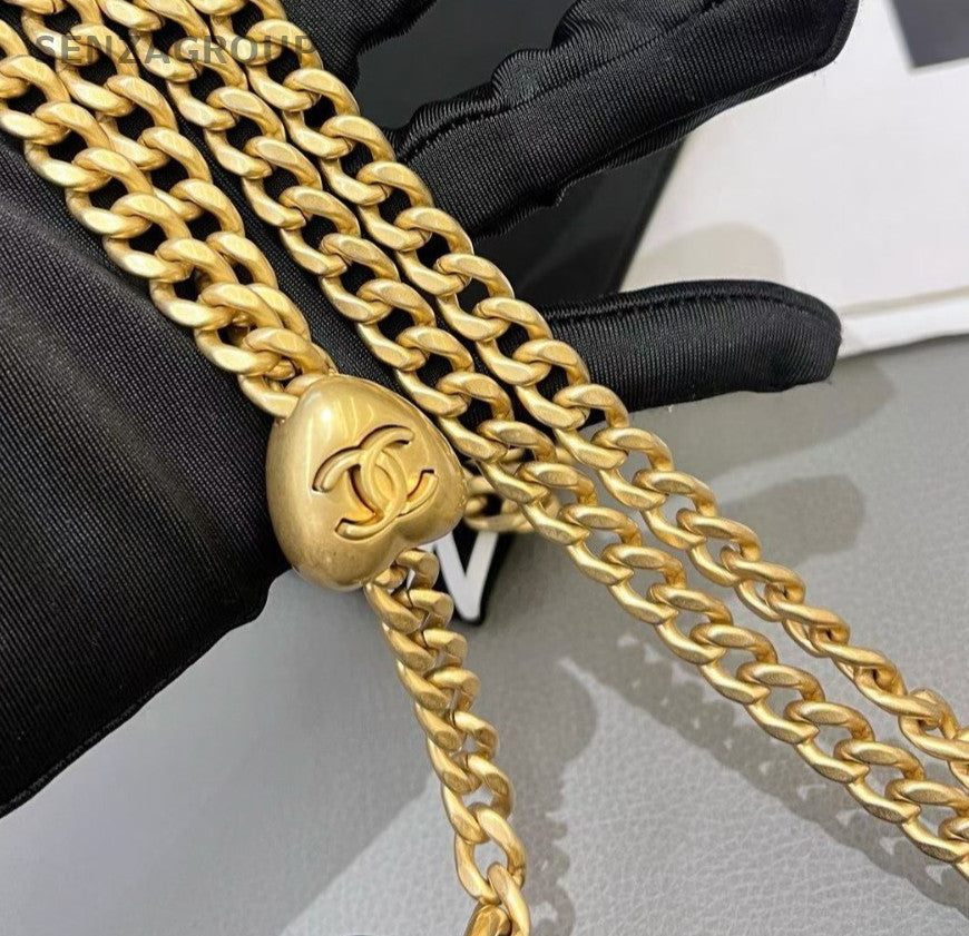 Chanel Classic Flap Chain Black Gold Diamond Shoulder Bag Women Classic Fashion