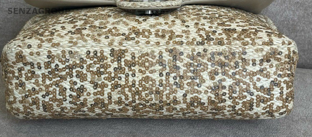 Chanel Classic Flap Chain Sequins Shoulder Bag Crossbody Yellow Women Designer